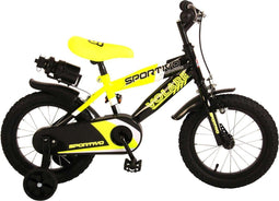 Volare Sportivo Kinderfiets - Jongens - 14 inch - Neon Geel/Zwart - 95% afgemonteerd
