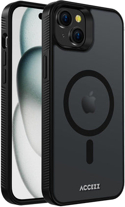 Accezz Rugged Frosted Backcover - MagSafe - Schokabsorberend - Zwart (iPhone 15 Plus)