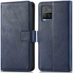 iMoshion Hoesje Geschikt voor Vivo Y33s / Vivo Y21s / Vivo Y21 Hoesje Met Pasjeshouder - iMoshion Luxe Bookcase - Donkerblauw