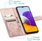 iMoshion Hoesje Geschikt voor Samsung Galaxy A22 (5G) Hoesje Met Pasjeshouder - iMoshion Klavertje Bloemen Bookcase - Rosé Goud