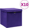 vidaXL - Opbergboxen - met - deksel - 10 - st - 28x28x28 - cm - paars