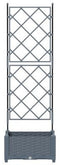 vidaXL - Tuinplanter - met - Trellis - Lichtgrijs - 40x40x125,5 - cm