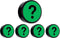 Magneet vraagteken 35mm groen 5 stuks