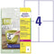 Avery-Zweckform L4719REV-20 Folie-etiketten 105 x 148 mm Polyester folie Wit 80 stuk(s) Weer verwijderbaar Laser (kleur