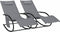 vidaXL - Ligbedden - 2 - st - schommelend - staal - en - textileen - grijs