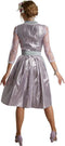 Dressforfun Midi-Dirndl Oberammergau model 2 XXL - Halflang kostuum met vetersluiting - Bloemenketting en stippenmotief