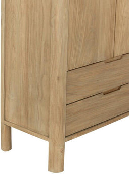 DTP Home Cupboard Forte, 2 doors, 2 drawers,190x80x40 cm, teakwood natural