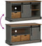 vidaXL - Tv-meubel - HALDEN - met - schuifdeur - grijs - 110x40x60 - cm - massief - hout