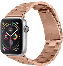 iMoshion Stalen watch bandje geschikt geschikt voor Apple Watch Series 1 / 2 / 3 / 4 / 5 / 6 / 7 / 8 / 9 / SE / Ultra (2) - 42 / 44 / 45 / 49 mm - Rosé Goud