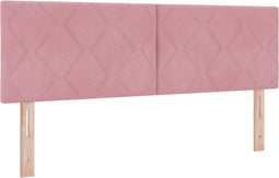 vidaXL - Hoofdbord - Diamant - Blokken - Design - Roze - 160 - cm - Fluweel