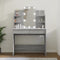 vidaXL - Kaptafel - met - LED-verlichting - 96x40x142 - cm - grijs - sonoma - eiken