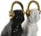 Decoratieve figuren Home ESPRIT Wit Zwart Gouden Hond 12 x 18 x 30 cm (2 Stuks)