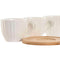 Set van 6 kopjes met schotel Home ESPRIT Wit Natuurlijk Bamboe Porselein 220 ml