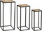 Mica Decorations Bijzettafel Quinty - 32x32x70 cm - Ijzer - Zwart - Set van 3