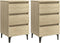 vidaXL - Nachtkastjes - 2 - st - met - metalen - poten - 40x35x69 - cm - sonoma - eiken