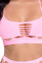 Set van high waist string en topje roze Pink Lipstick - - Roze