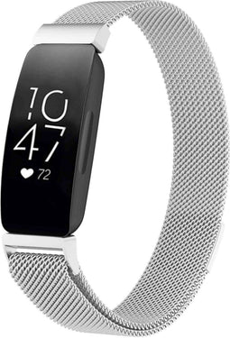 iMoshion Bandje Geschikt voor Fitbit Inspire Maat S - iMoshion Milanees magnetische band met installatiehulp - Zilver