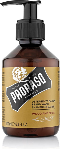 Proraso Beard Wash Wood And Spice 200ml - Normale shampoo - Voor Alle haartypes