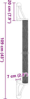 vidaXL - Kattenkrabpaal - wandgemonteerd - 109 - cm - sisal
