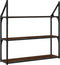 vidaXL - Wandrek - 3-laags - 80x21x78,5 - cm - bewerkt - hout - bruin - eikenkleur