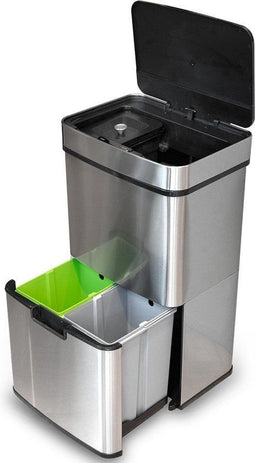 Goliving Automatische Prullenbak - Sensor Afvalbak - 64 Liter - RVS Zilver