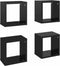 vidaXL - Wandschappen - kubus - 4 - st - 22x15x22 - cm - hoogglans - zwart