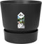 Elho Greenville Rond 16 - Bloempot Buiten met Waterreservoir - 100% Gerecycled Plastic - Ø 16 x H 15.3 cm - Living black