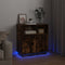 vidaXL - Dressoir - met - LED - in - Rook - Eiken - 71x34,5x75 - cm