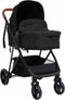 vidaXL - Kinderwagen - 3-in-1 - staal - antracietkleurig - en - zwart