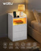 Woltu Nachtkastje met Oplaadstation en LED-verlichting Wit 40x35x64 cm