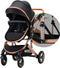 Luxe 3-in-1 Kinderwagen - Wandelwagen - Autostoeltje - Buggy - Inklapbaar - Khaki