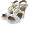 Liu Jo Hebe 15 - Dames Sandalen met Blokhak - Goudkleurige Accenten - Wit - Maat 39