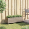 vidaXL - Plantenbak - met - wielen - 3 - potten - 107x32x38 - cm - poly - rattan - grijs