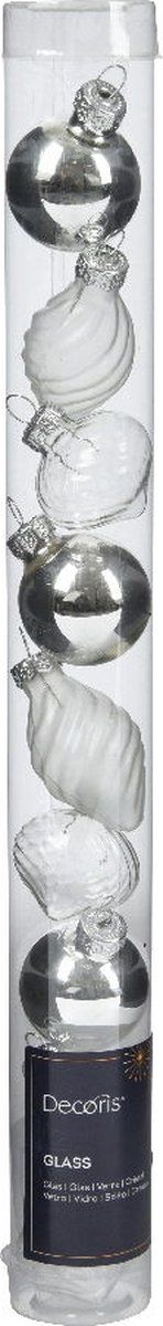 Kerstbal glas d3 cm zilver 9st I