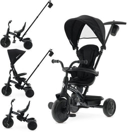 Qplay Elite Platinum - Driewieler 6 in 1 - Duwstang - Zwart