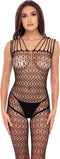 Rene Rofe - Open kruis bodystocking met geometrisch patroon
