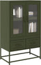vidaXL - Hoge - kast - 68x39x111,5 - cm - staal - olijfgroen