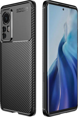 iMoshion Hoesje Geschikt voor Xiaomi 12 / 12X Hoesje Siliconen - iMoshion Carbon Softcase Backcover - Zwart
