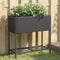 vidaXL - Plantenbakken - met - schap - 2 - st - 70x28x70 - poly - rattan - zwart