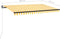 vidaXL - Luifel - handmatig - uittrekbaar - 400x350 - cm - geel - en - wit