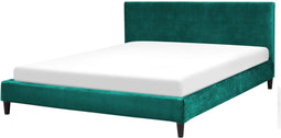 FITOU - Tweepersoonsbed - Donkergroen - 160 x 200 cm - Fluweel