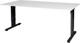Verstelbaar Bureau - 180x90 wit - zwart frame