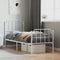 vidaXL - Bedframe - met - hoofd- - en - voeteneinde metaal - wit - 80x200 - cm