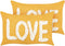 LOVE - Sierkussen set van 2 - Geel - Katoen