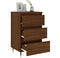 vidaXL - Nachtkastje - 40x35x69 - cm - bewerkt - hout - bruin - eikenkleur