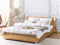 PARIS - Tweepersoonsbed LED - Goud - 160 x 200 cm - Leer
