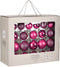 House of Seasons - Kerstballen Set - 42 Stuks - Ø7 cm - Glas - Fuchsia (42 stuks)