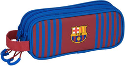 F.c. Barcelona Pennenetui Met 3 Vakken F.c. Barcelona M635 Kastanjebruin Marineblauw (21 X 8.5 X 7 Cm)