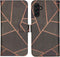 iMoshion Hoesje Geschikt voor Samsung Galaxy A13 (5G) / A04s Hoesje Met Pasjeshouder - iMoshion Design Softcase Bookcase - Zwart / Black Graphic