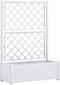 vidaXL - Plantenbak - met - latwerk - 100x43x142 - cm - PP - wit
